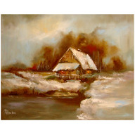 Zima obraz olejny 40cm-50cm